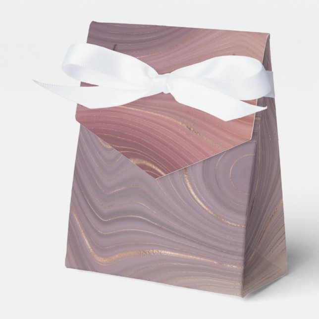 Mauve Strata | Dusty Pink and Rose Gold Agate Favour Box (Front Side)