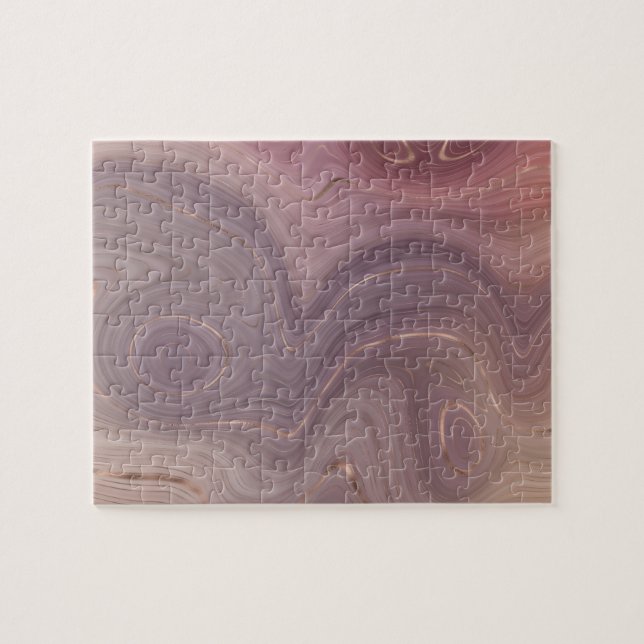Mauve Strata | Dusty Pink and Rose Gold Agate Jigsaw Puzzle (Horizontal)