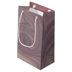 Mauve Strata   Dusty Pink Rose Gold Grey Agate Small Gift Bag