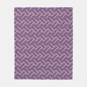 Mauve stripes diagonal weave pattern fleece blanket