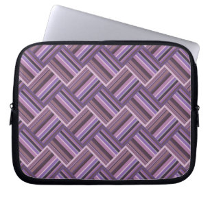 Mauve stripes diagonal weave pattern laptop sleeve