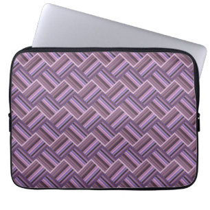Mauve stripes diagonal weave pattern laptop sleeve