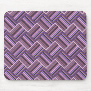 Mauve stripes diagonal weave pattern mouse pad