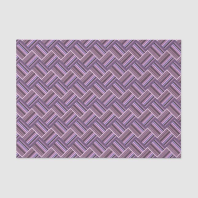 Mauve stripes diagonal weave pattern tissue paper (Front)