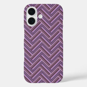 Mauve stripes double weave pattern iPhone 16 case