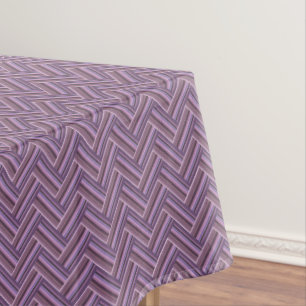 Mauve stripes double weave pattern tablecloth