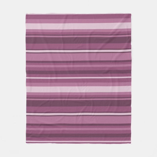 Mauve stripes fleece blanket (Front)