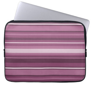 Mauve stripes laptop sleeve