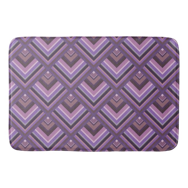 Mauve stripes scale pattern bath mat (Front)