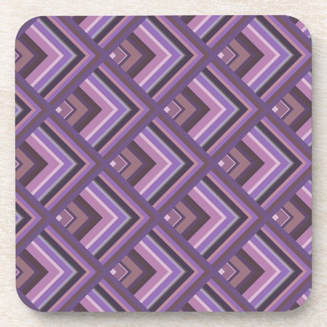 Mauve stripes scale pattern coaster (Front)