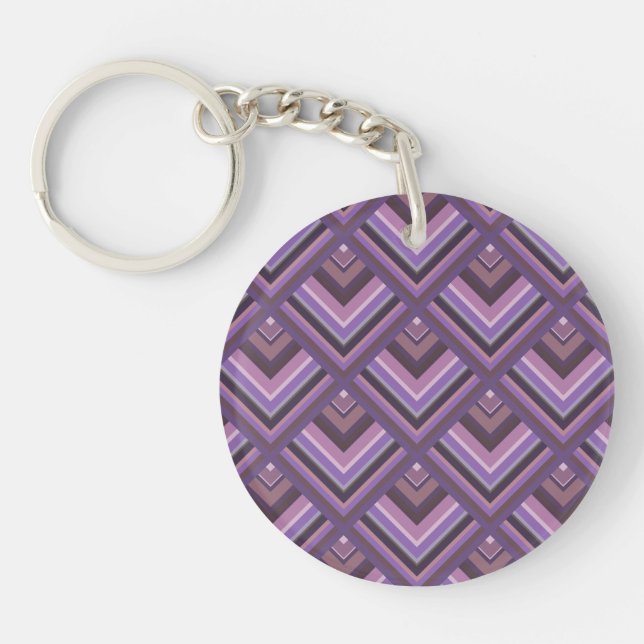 Mauve stripes scale pattern key ring (Front)