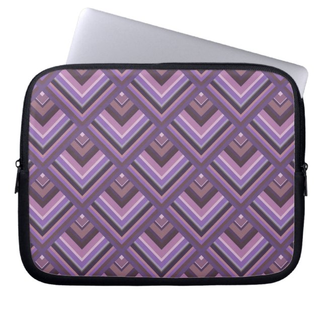 Mauve stripes scale pattern laptop sleeve (Front)