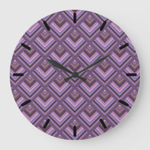 Mauve stripes scale pattern large clock