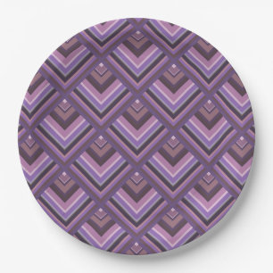 Mauve stripes scale pattern paper plate