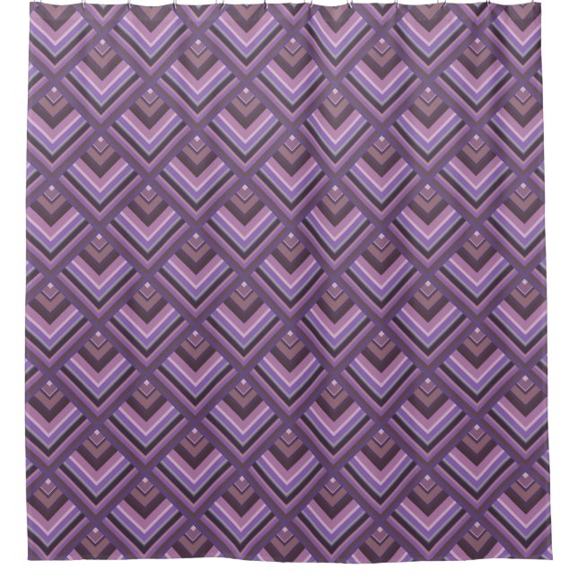 Mauve stripes scale pattern shower curtain (Front)