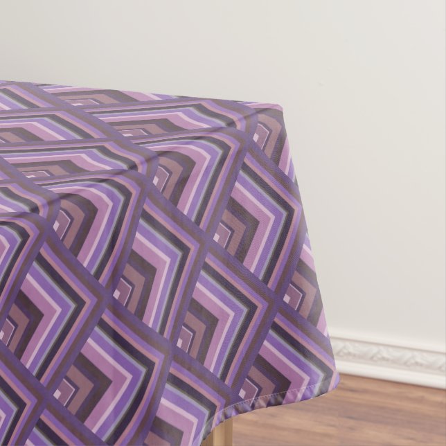 Mauve stripes scale pattern tablecloth (In Situ)