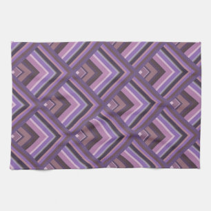 Mauve stripes scale pattern tea towel