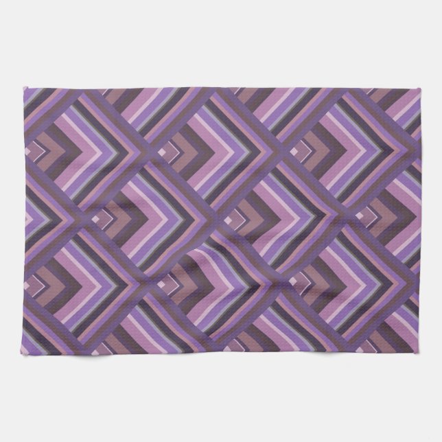 Mauve stripes scale pattern tea towel (Horizontal)
