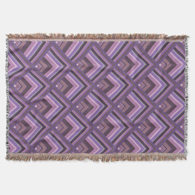 Mauve stripes scale pattern throw blanket (Front)