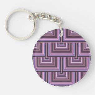 Mauve stripes square scales pattern key ring