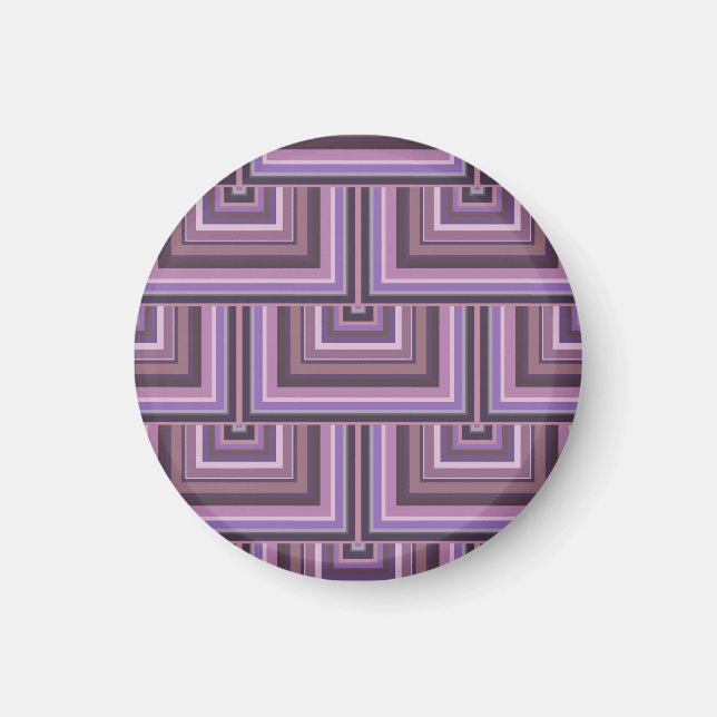 Mauve stripes square scales pattern magnet (Front)