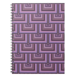 Mauve stripes square scales pattern notebook