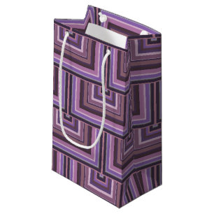 Mauve stripes square scales pattern small gift bag