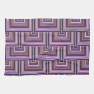 Mauve stripes square scales pattern tea towel