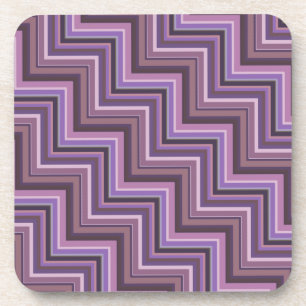 Mauve stripes stairs pattern coaster