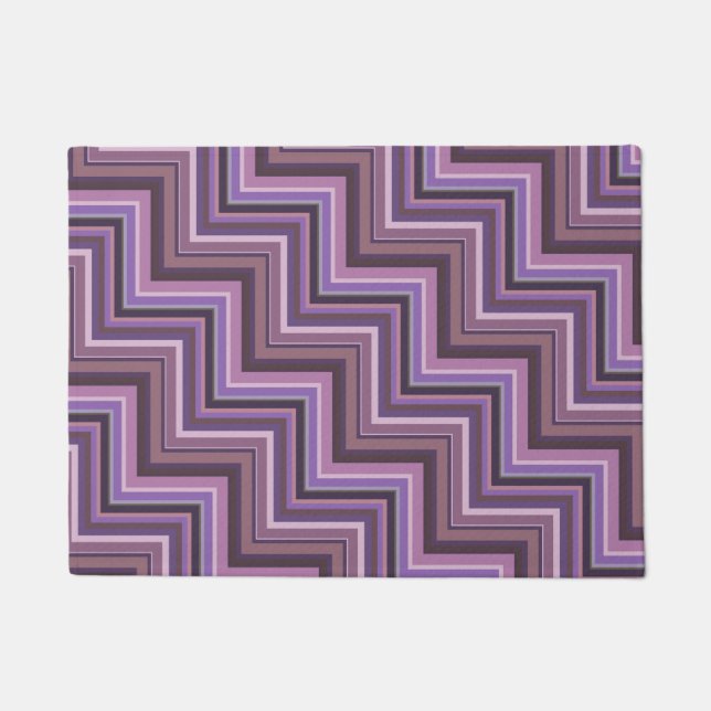 Mauve stripes stairs pattern doormat (Front)