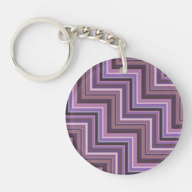Mauve stripes stairs pattern key ring (Front)