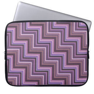 Mauve stripes stairs pattern laptop sleeve