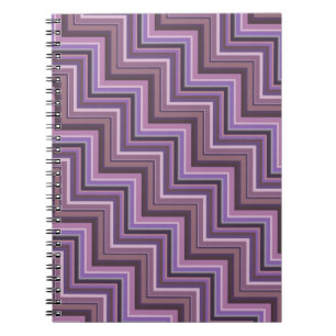 Mauve stripes stairs pattern notebook