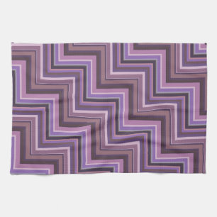 Mauve stripes stairs pattern tea towel