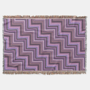 Mauve stripes stairs pattern throw blanket