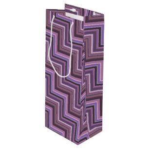 Mauve stripes stairs pattern wine gift bag