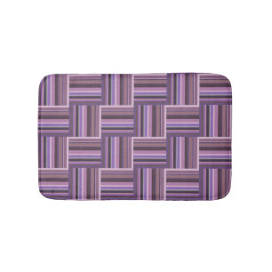 Mauve stripes weave pattern bath mat