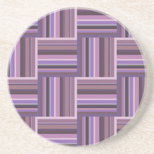 Mauve stripes weave pattern coaster