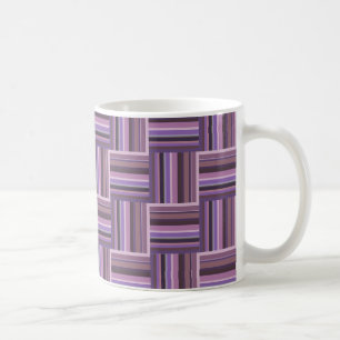 Mauve stripes weave pattern coffee mug