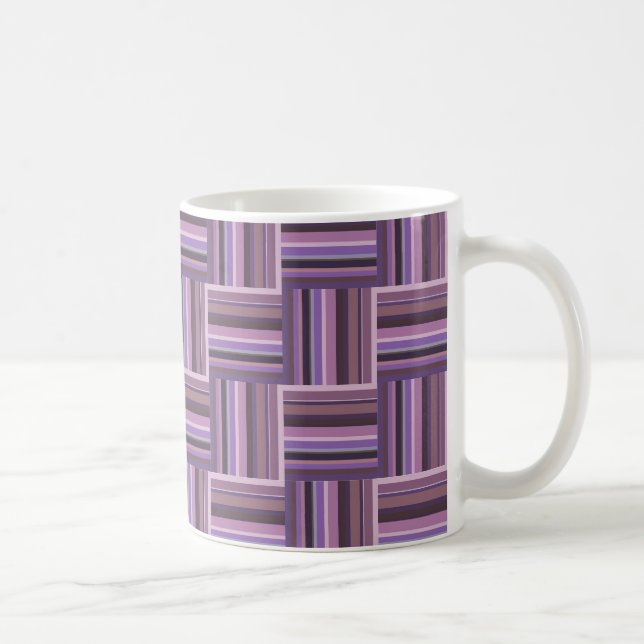 Mauve stripes weave pattern coffee mug (Right)