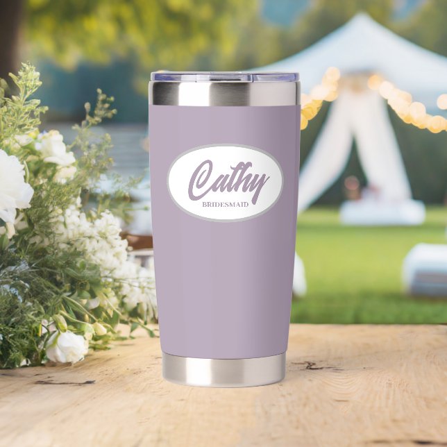 Mauve Stylised Wedding Bridesmaid Insulated Tumbler (Wedding (Rotated))