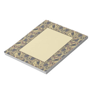 Mauve, Tan & Grey Crow & Dragonfly Floral Notepad