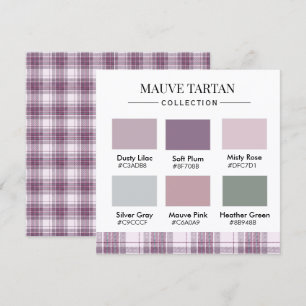 Mauve Tartan Colour Palette Card