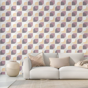 Mauve Taupe Beige Grey Purple Ivory Midcentury Art Wallpaper