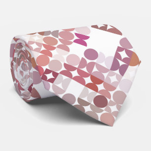 Mauve Taupe Dusty Blush Pink Retro Art Pattern Tie