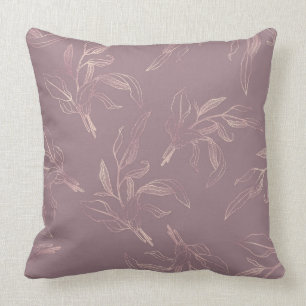 Mauve/Taupe Elegant Luxury Floral Pillow