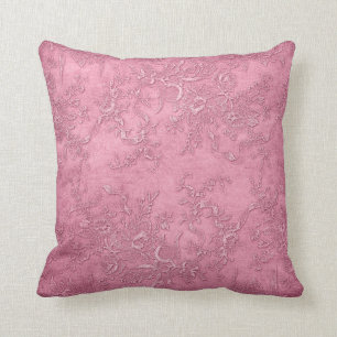 Mauve Texture Vines Floral Pink Vintage Victorian Cushion