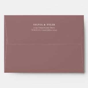 Mauve Typography Wedding Envelope