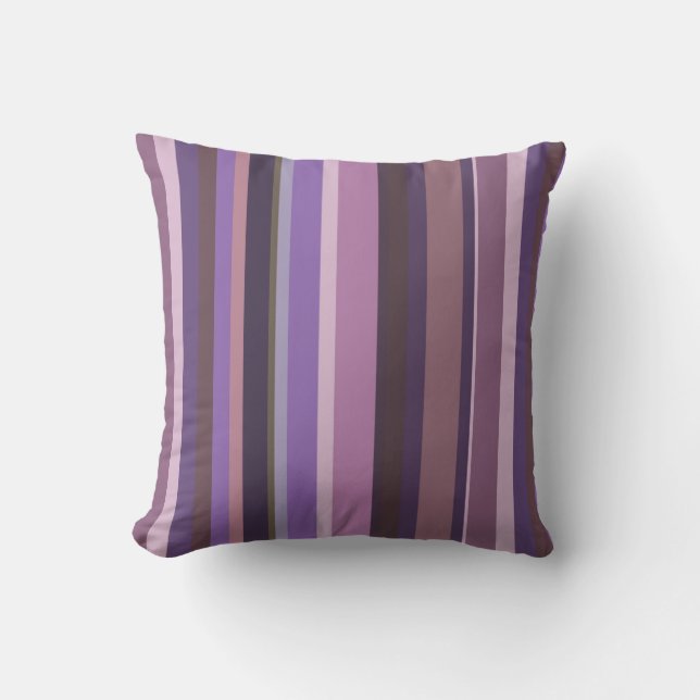 Mauve vertical stripes cushion (Front)