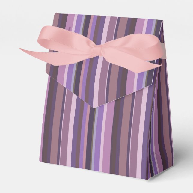 Mauve vertical stripes favour box (Front Side)